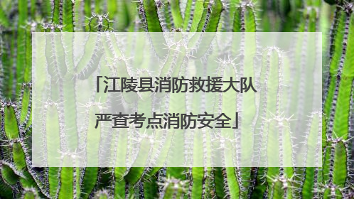 江陵县消防救援大队严查考点消防安全