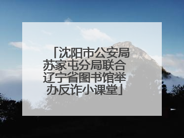 沈阳市公安局苏家屯分局联合辽宁省图书馆举办反诈小课堂