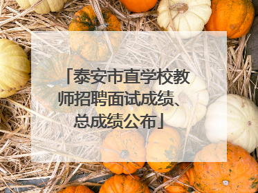 泰安市直学校教师招聘面试成绩、总成绩公布