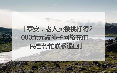 泰安：老人卖樱桃挣得2000余元被孙子网络充值 民警帮忙联系退回
