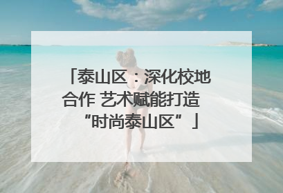 泰山区：深化校地合作 艺术赋能打造“时尚泰山区”