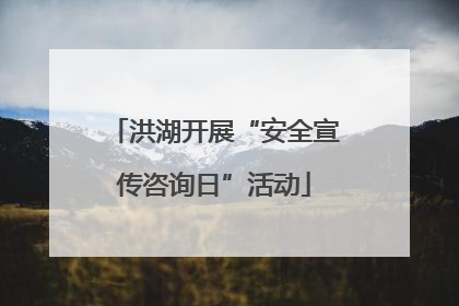 洪湖开展“安全宣传咨询日”活动