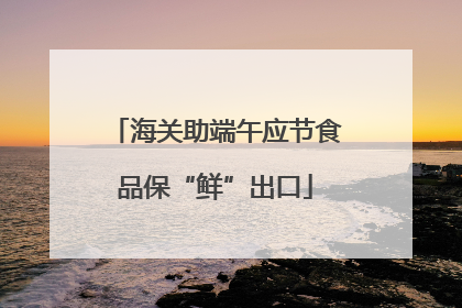 海关助端午应节食品保“鲜”出口