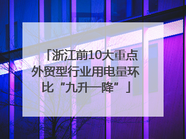 浙江前10大重点外贸型行业用电量环比“九升一降”