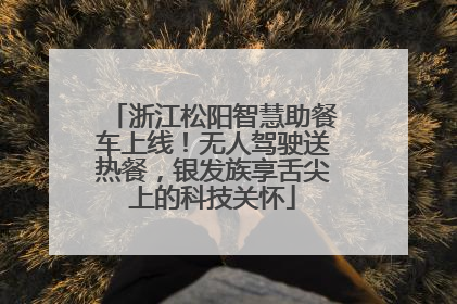 浙江松阳智慧助餐车上线！无人驾驶送热餐，银发族享舌尖上的科技关怀
