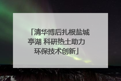 清华博后扎根盐城亭湖 科研热土助力环保技术创新