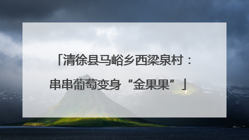 清徐县马峪乡西梁泉村：串串葡萄变身“金果果”