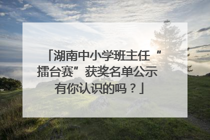 湖南中小学班主任“擂台赛”获奖名单公示 有你认识的吗？