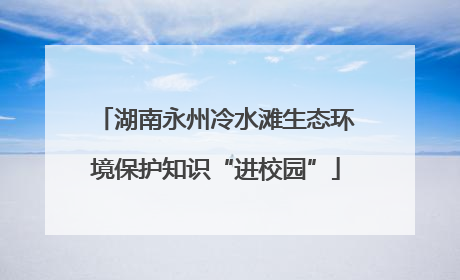 湖南永州冷水滩生态环境保护知识“进校园”