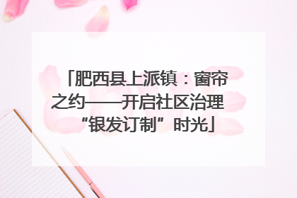 肥西县上派镇：窗帘之约——开启社区治理“银发订制”时光