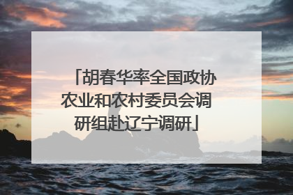 胡春华率全国政协农业和农村委员会调研组赴辽宁调研