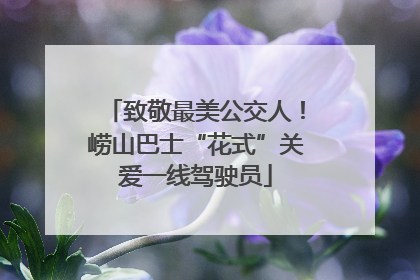 致敬最美公交人！崂山巴士“花式”关爱一线驾驶员