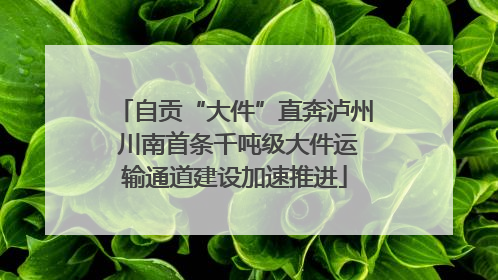 自贡“大件”直奔泸州 川南首条千吨级大件运输通道建设加速推进