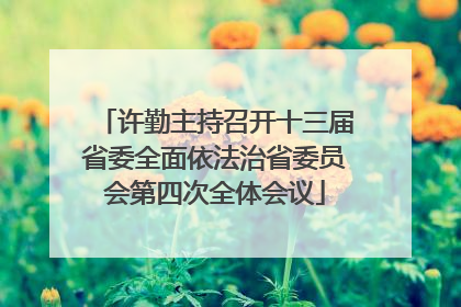 许勤主持召开十三届省委全面依法治省委员会第四次全体会议