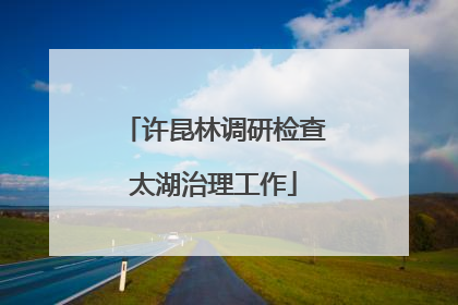许昆林调研检查太湖治理工作