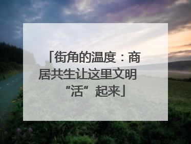 街角的温度：商居共生让这里文明“活”起来