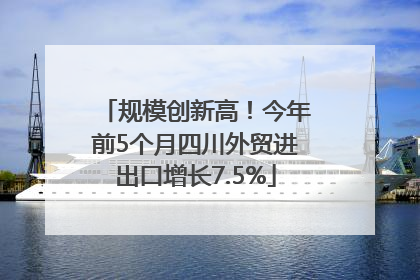 规模创新高！今年前5个月四川外贸进出口增长7.5%