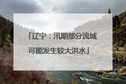 辽宁：汛期部分流域可能发生较大洪水