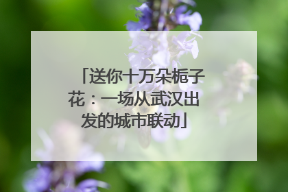 送你十万朵栀子花：一场从武汉出发的城市联动