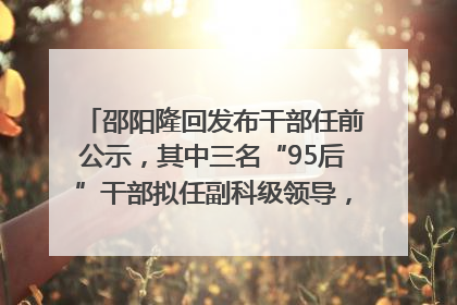 邵阳隆回发布干部任前公示，其中三名“95后”干部拟任副科级领导，均系硕士选调生