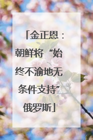 金正恩：朝鲜将“始终不渝地无条件支持”俄罗斯