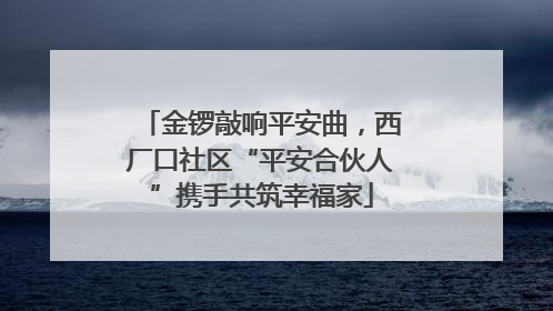 金锣敲响平安曲，西厂口社区“平安合伙人”携手共筑幸福家
