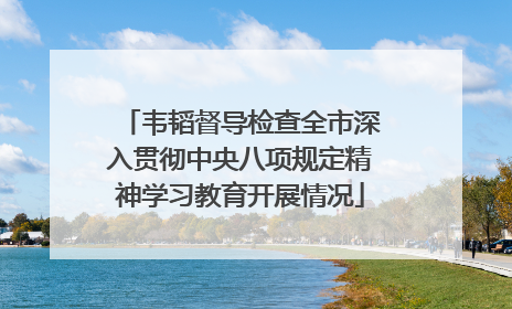 韦韬督导检查全市深入贯彻中央八项规定精神学习教育开展情况