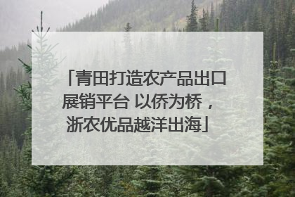 青田打造农产品出口展销平台 以侨为桥，浙农优品越洋出海