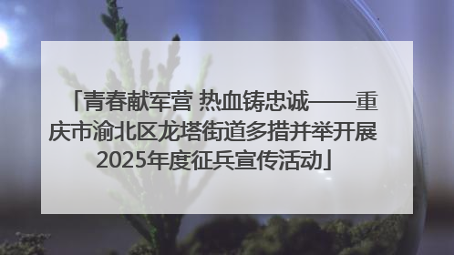 青春献军营 热血铸忠诚——重庆市渝北区龙塔街道多措并举开展2025年度征兵宣传活动