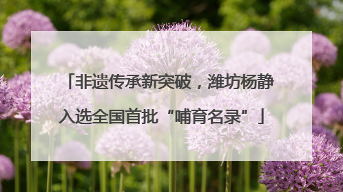 非遗传承新突破，潍坊杨静入选全国首批“哺育名录”