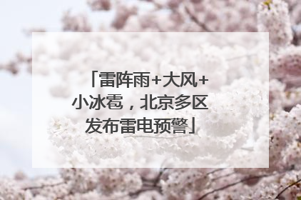 雷阵雨+大风+小冰雹，北京多区发布雷电预警