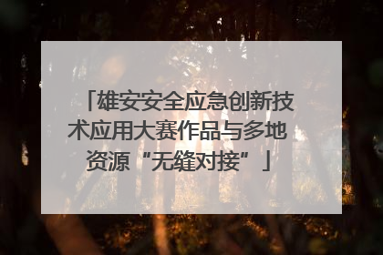 雄安安全应急创新技术应用大赛作品与多地资源“无缝对接”