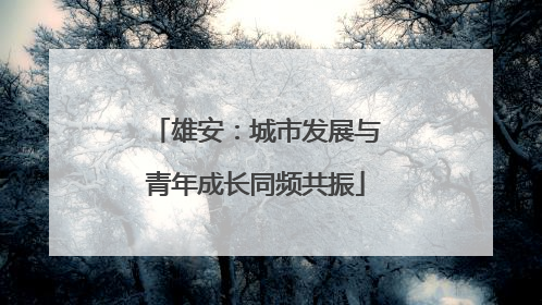 雄安：城市发展与青年成长同频共振