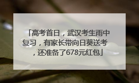 高考首日，武汉考生雨中复习，有家长带向日葵送考，还准备了678元红包