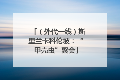 （外代一线）斯里兰卡科伦坡：“甲壳虫”聚会