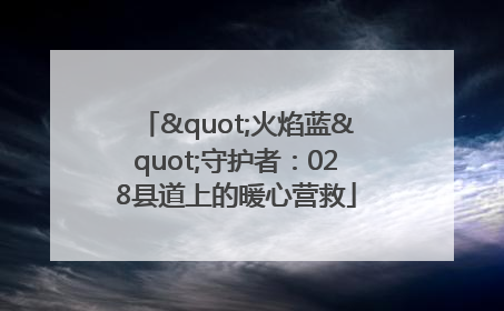 "火焰蓝"守护者：028县道上的暖心营救