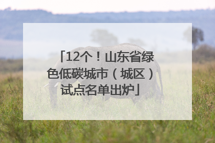 12个！山东省绿色低碳城市（城区）试点名单出炉