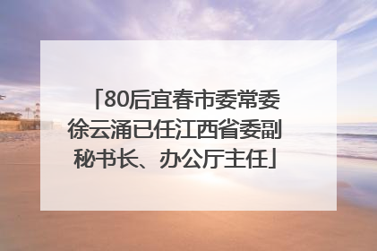 80后宜春市委常委徐云涌已任江西省委副秘书长、办公厅主任
